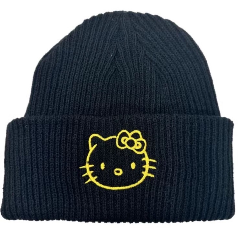 Hello Kitty Kids Beanie in Black and Yellow